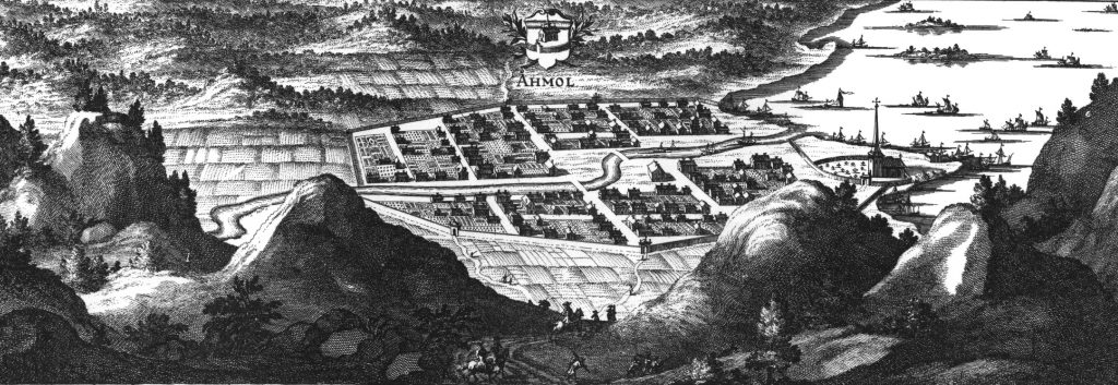 Povijesna gravura grada Åmåla, 1690-1710. Fotografija: Wikipedia 